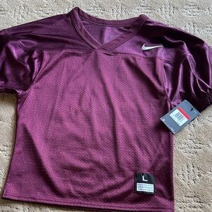 NEW kids Burgundy V-Neck Jersey LARGE